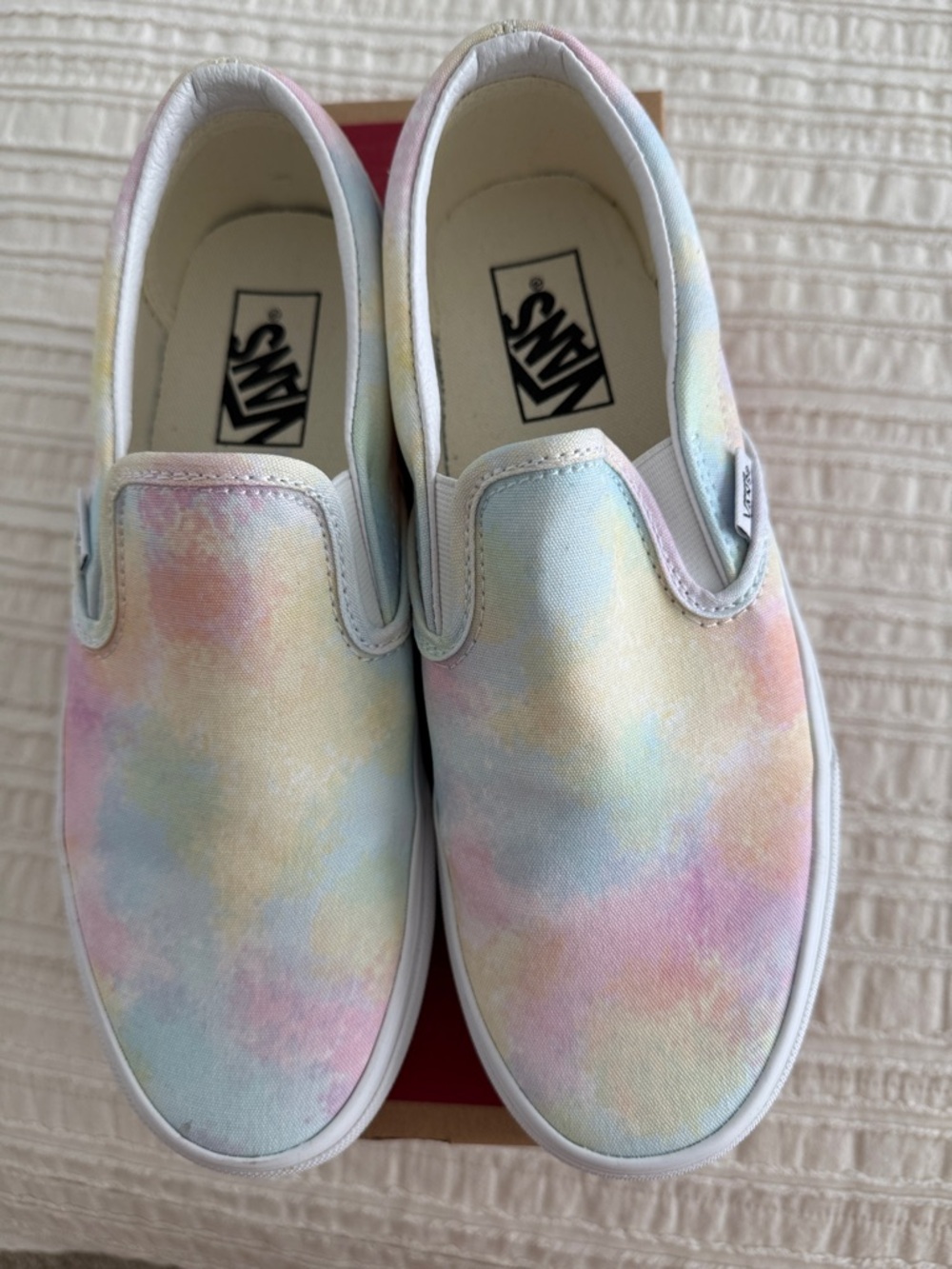 Vans Slip-On Pastel Tie-Dye Canvas Sneakers - Pink, Blue, Yellow